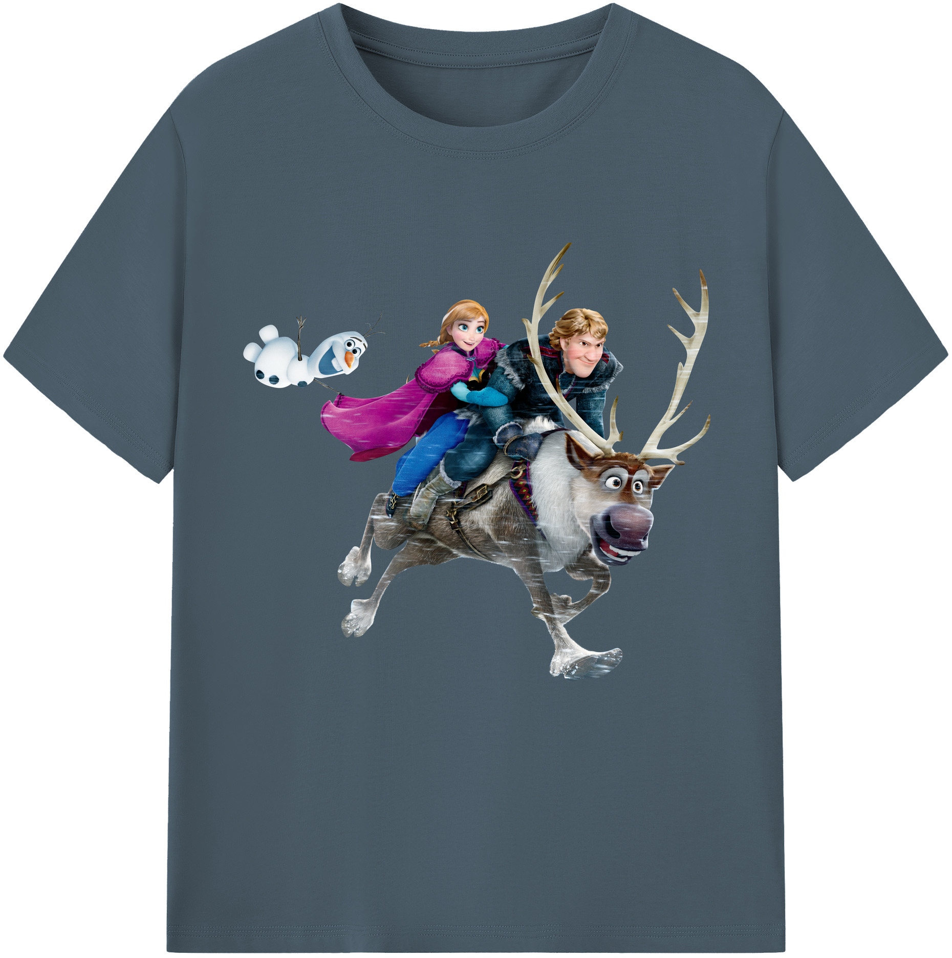 （画像用） アナと雪の女王 アンナ エルサ Frozen Anna Elsa 綿100％半袖Tシャツ（フロントプリント）